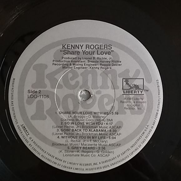Kenny Rogers - Share Your Love - Picture 6 of 6